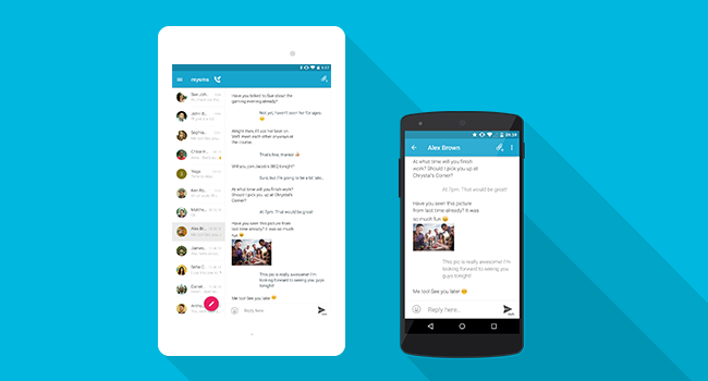 Die mysms Android Apps im Material Design